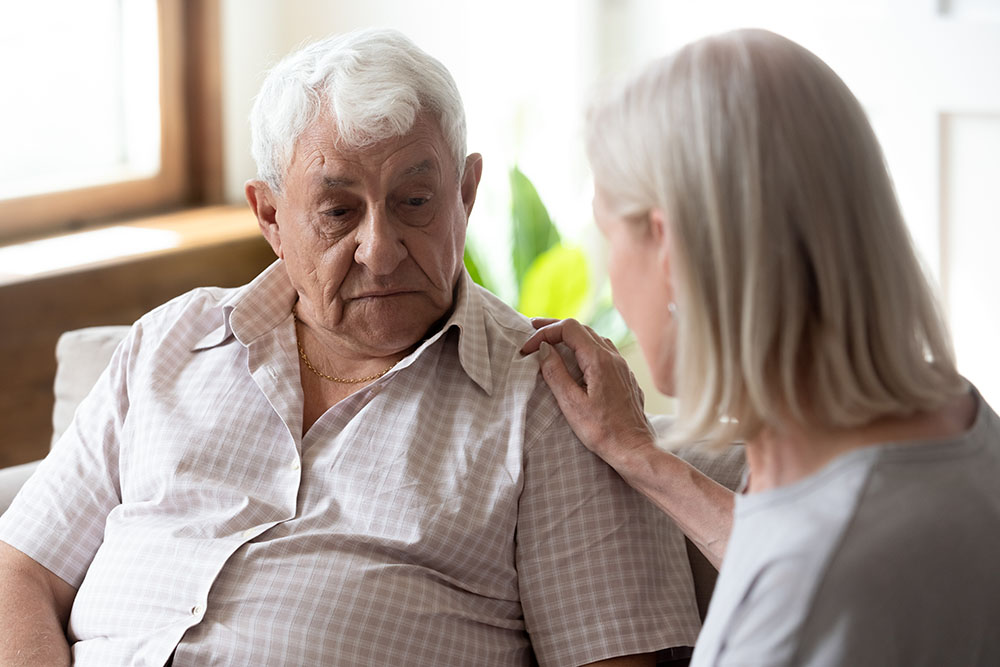 blaaskanker zorg vrouw troost man
